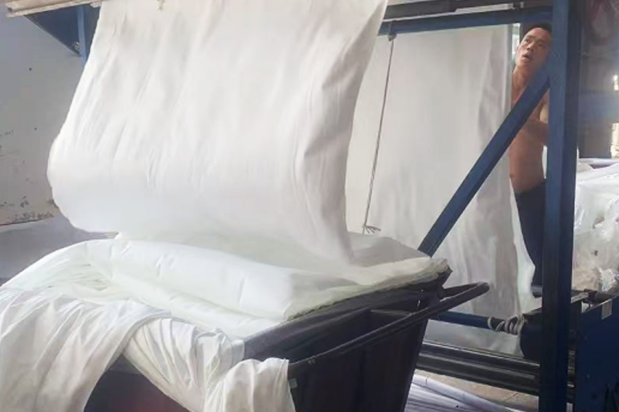 Verven fabrieksproductie-grijs doek flip gebied